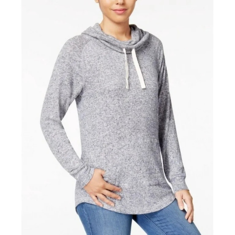 Lucky Brand gray cowl neck sweater-EUC